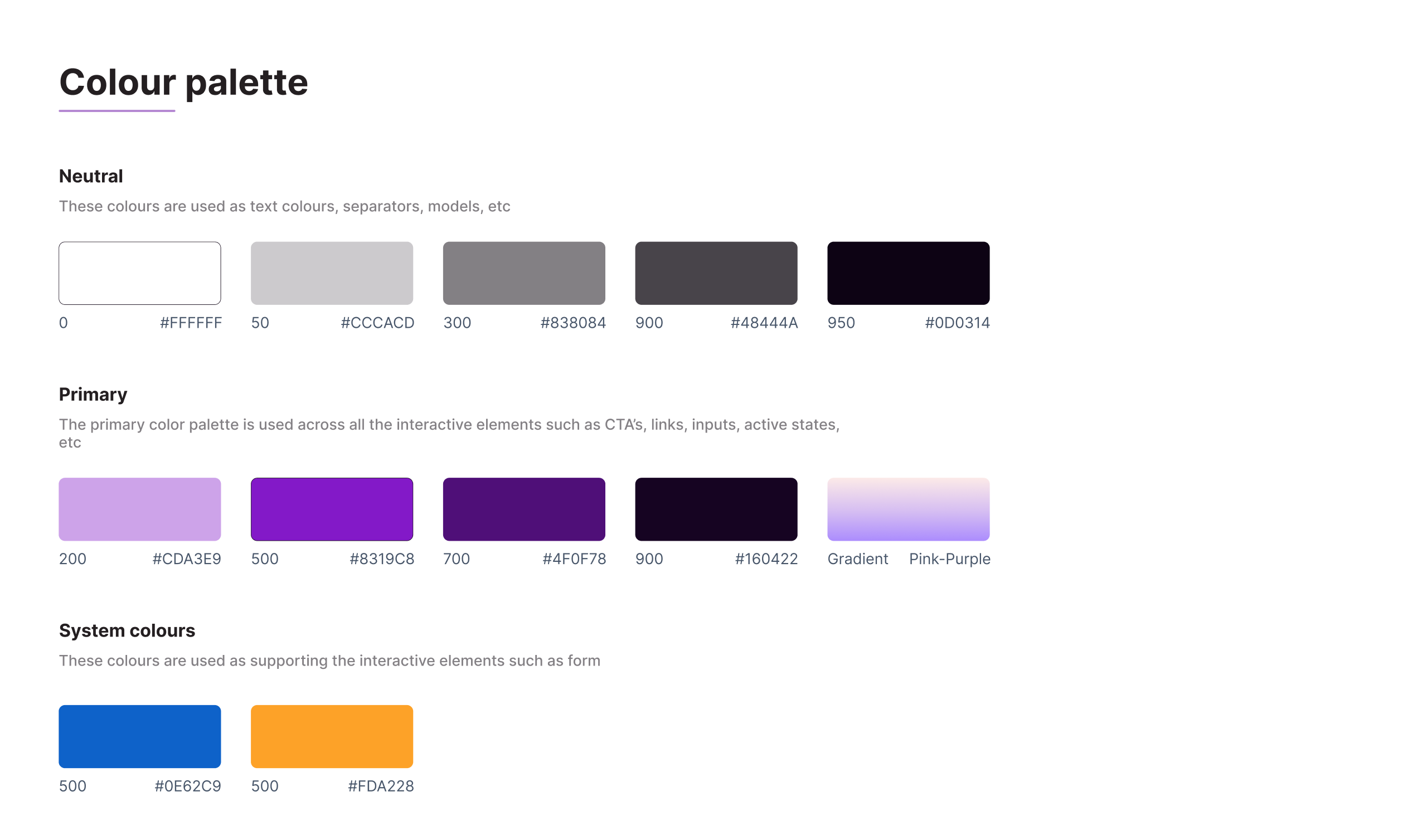 colour palette